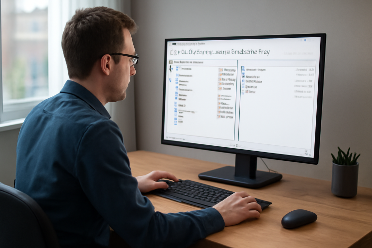 AI-illustratie bij: Concept: Software & Online Tools — Software-update - Double Commander 1.2.9