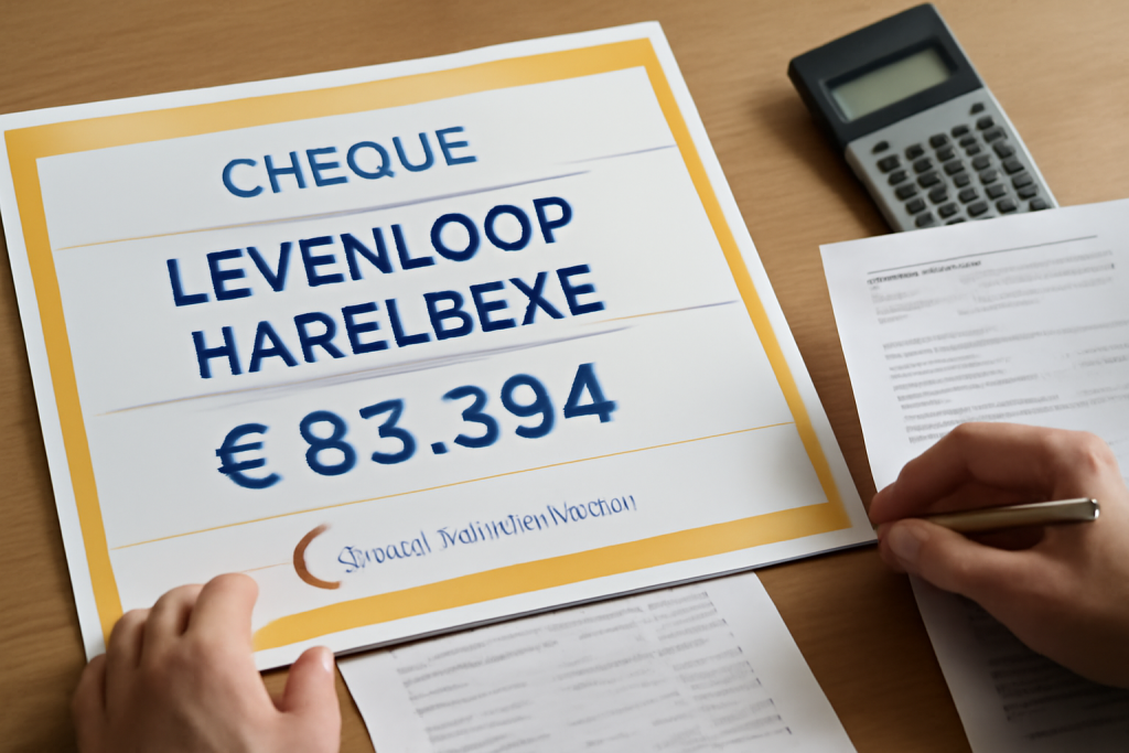 AI-illustratie bij: Concept: Financiën & Verzekeringen — Levensloop Harelbeke haalt record van 83.394 euro op voor