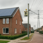 AI-illustratie bij: Uitdagingen en innovaties rond het overvolle stroomnet bij woningbouw