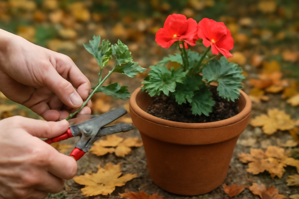 AI-illustratie bij: Geraniums stekken in de herfst: mogelijkheden en aandachtspunten