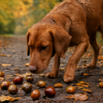 AI-illustratie bij: Herfstseizoensrisico’s voor honden: giftigheid van eikels en kastanjes