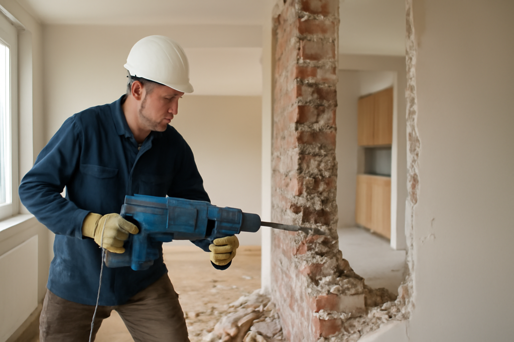 AI-illustratie bij: Belangrijke constructieve overwegingen bij het verwijderen van een draagmuur