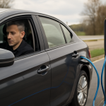 AI-illustratie bij: Ontwikkelingen in elektrisch rijden: opladen tijdens het rijden in onderzoek